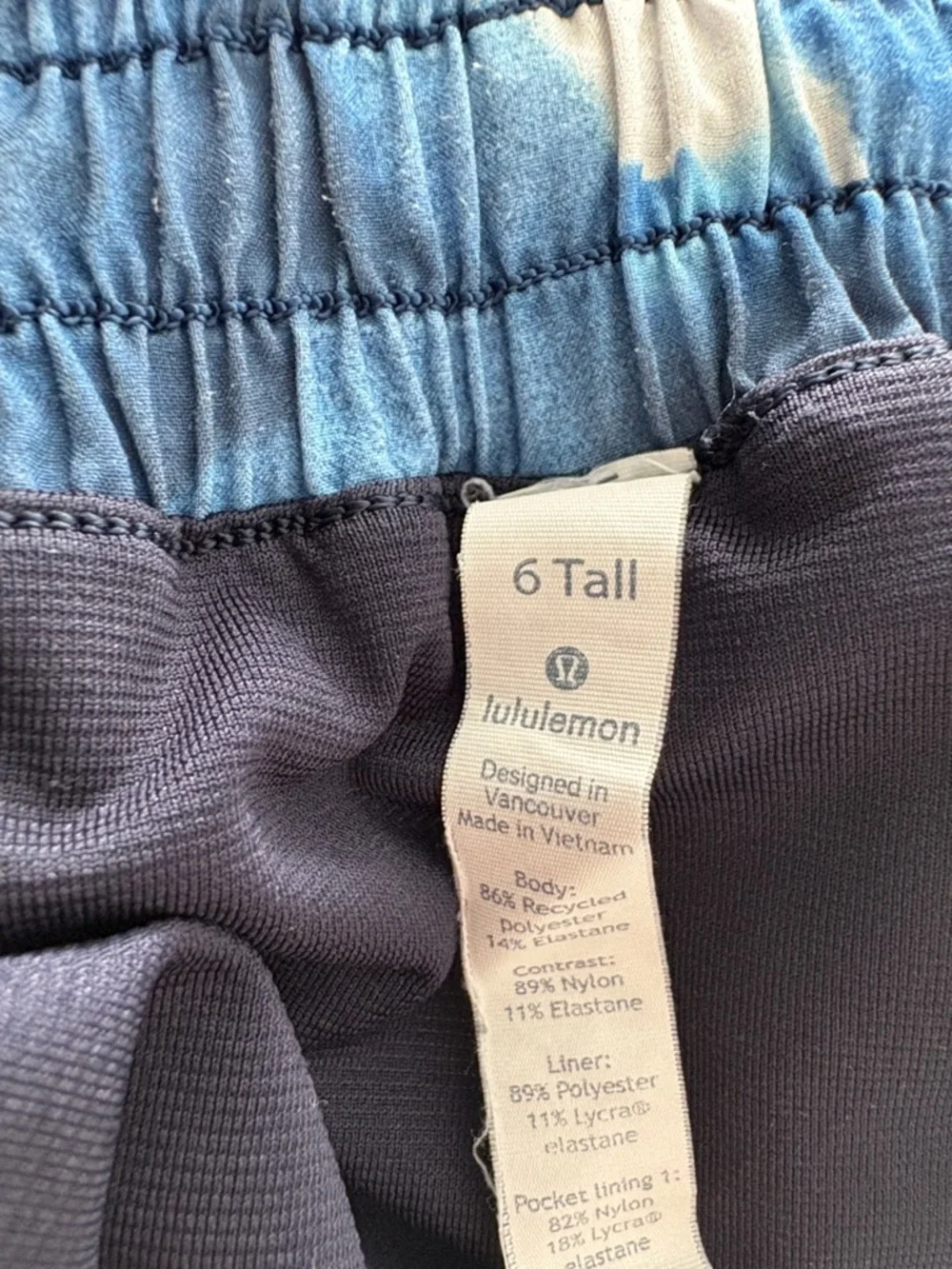 lululemon athletica Blue Tie-Dye Athletic Shorts